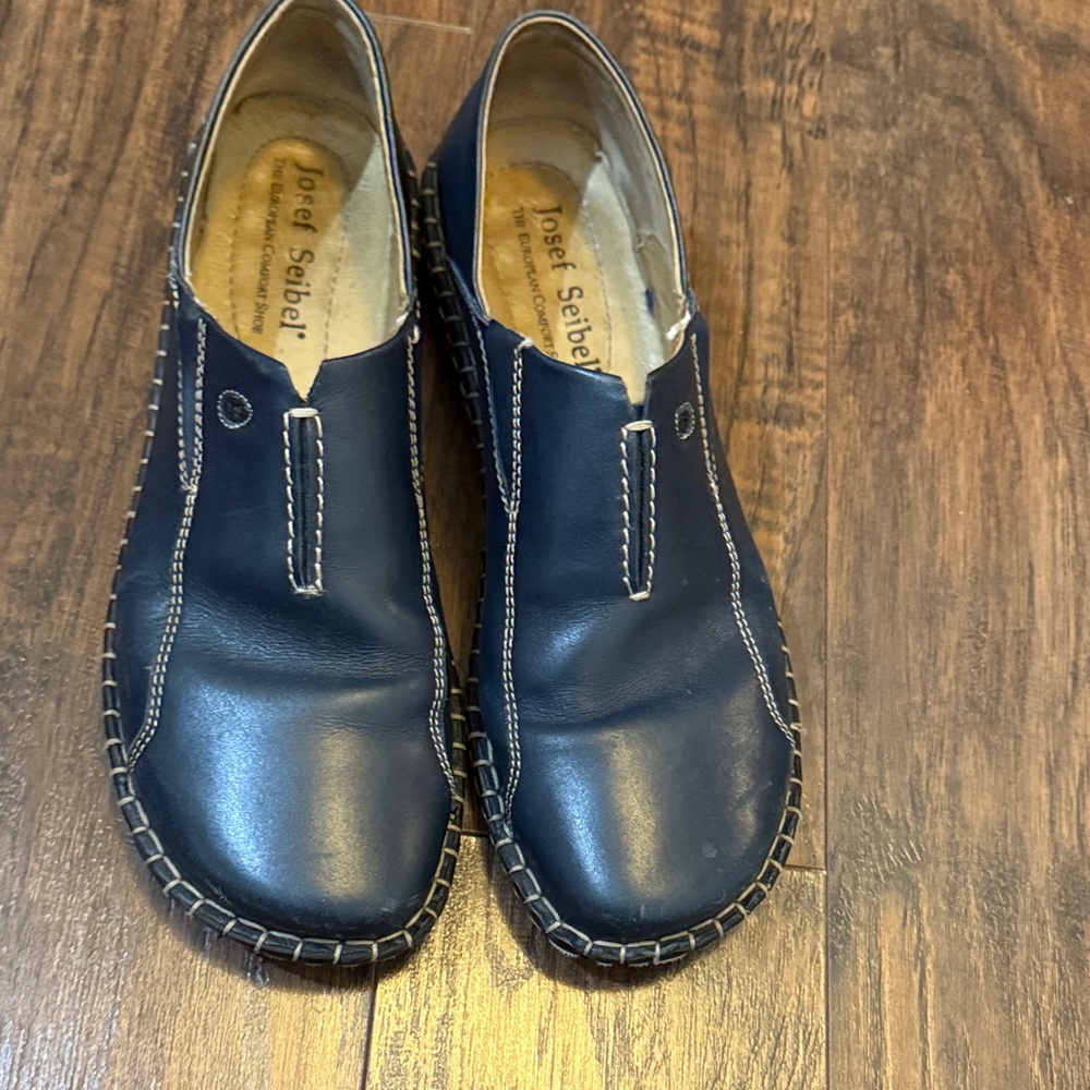 Josef Seibel Dark Blue Leather Loafers